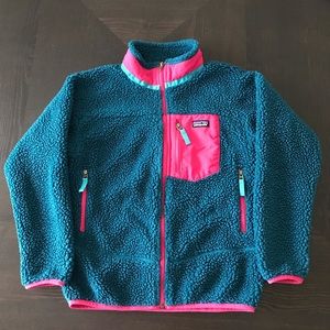 GIRLS PATAGONIA DEEP PILE ZIP UP SIZE LARGE